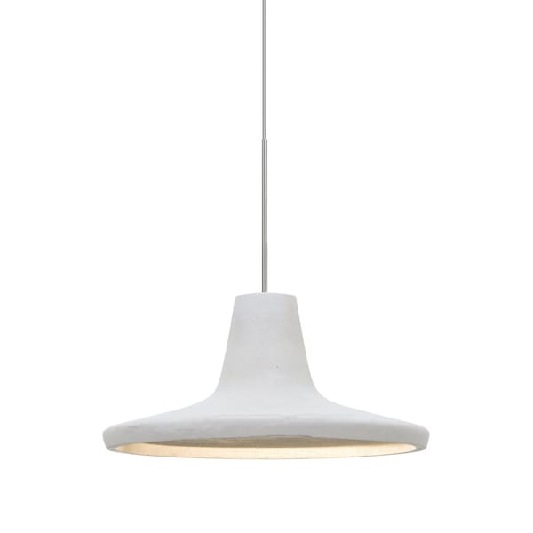 Besa Lighting Modus Cord Pendant, White, Satin Nickel, 1x9W LED 1XT-MODUSWH-LED-SN - main